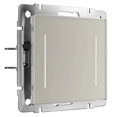 Изображение Сенсорный выключатель двухклавишный с подсветкой (дымчатый матовый) W4522014