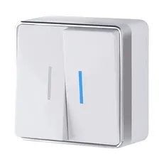 Изображение Выключатель двухклавишный с подсветкой Gallant (белый) W5020101