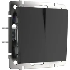 Изображение Выключатель двухклавишный проходной (черный матовый) W1122008
