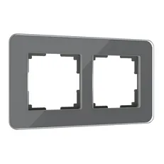 Изображение Рамка из стекла на 2 поста Elite графит W0022440