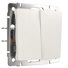 Изображение Выключатель двухклавишный (перламутровый рифленый) W1120013